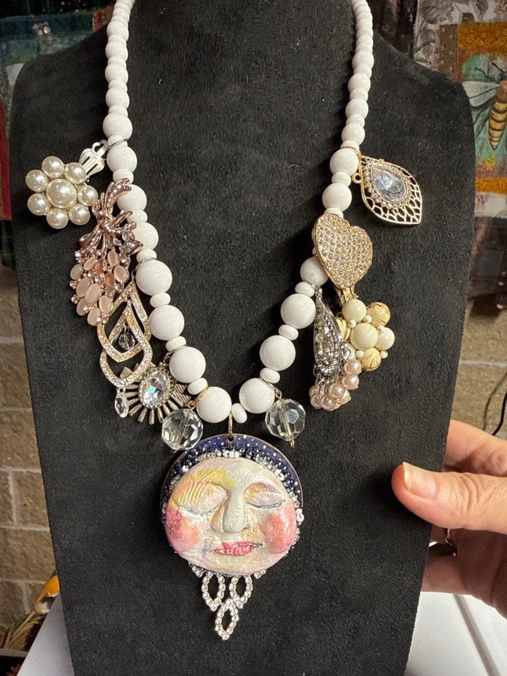 Handmade OOAK moon necklace